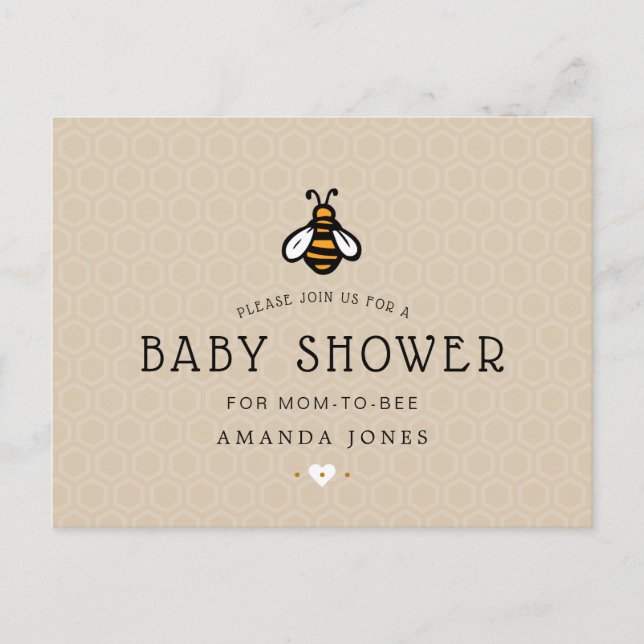 Invitation Carte Postale Baby shower moderne Maman-to-Bee (Devant)