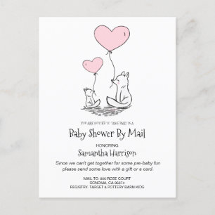 Invitation Carte Postale Baby shower Par Mail Maman Et Baby Woodland Fox
