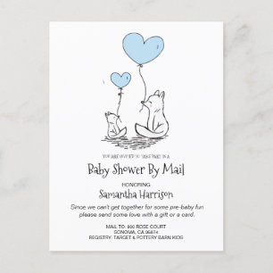 Invitation Carte Postale Baby shower Par Mail Maman Et Baby Woodland Fox Bo