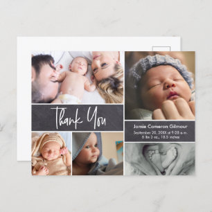 Invitation Carte Postale Baby shower photo de collection de lettrage modern