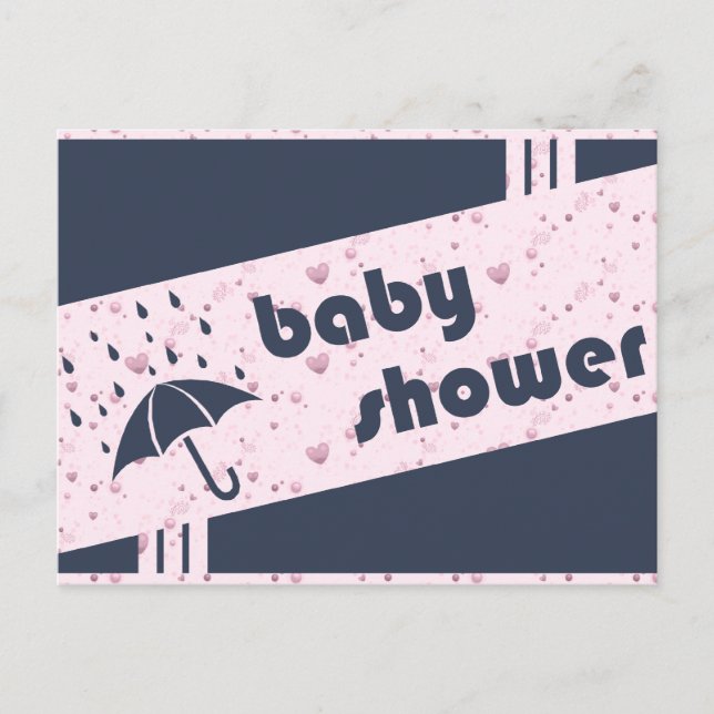 Invitation Carte Postale baby shower rétro (Devant)