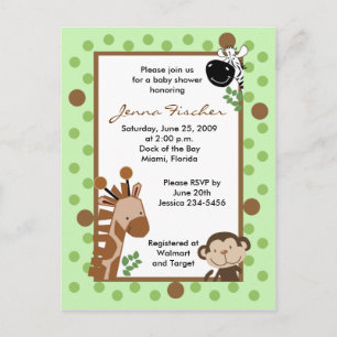 Invitation Carte Postale baby shower Safari Jungle Adventure {TBA}