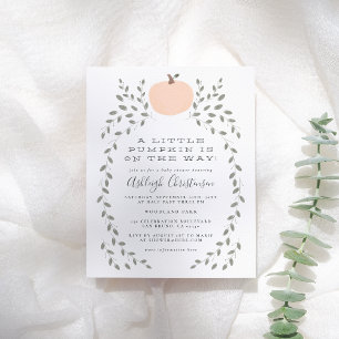 Invitation Carte Postale Baby Shower Une Petite Citrouille Est En Route