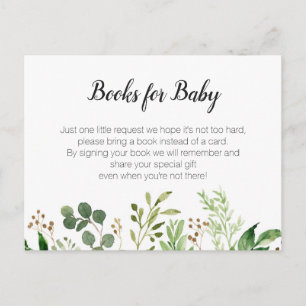 Invitation Carte Postale Baby shower verdoyant - Apportez un encart