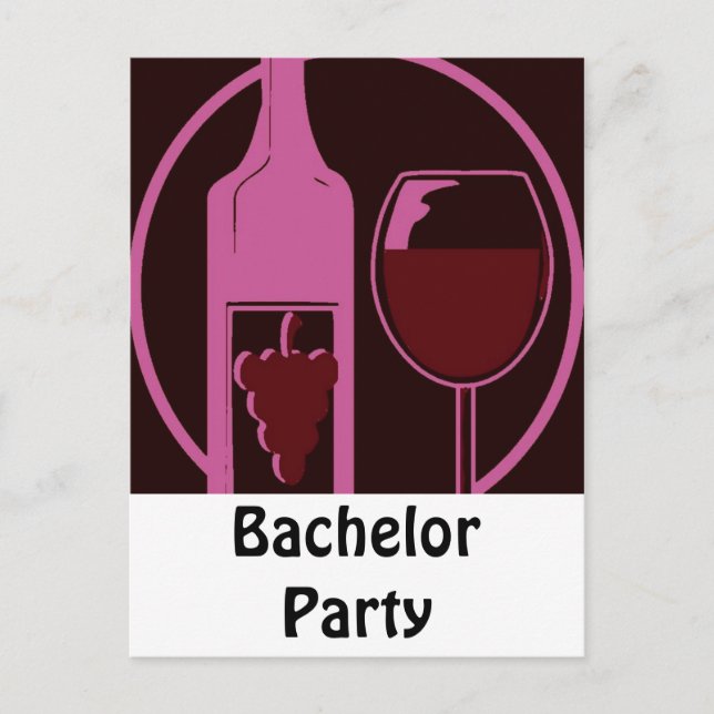 Invitation Carte Postale Bachelor Party (Devant)