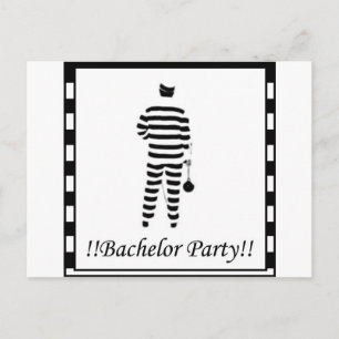 Invitation Carte Postale Bachelor party - Prisonnier