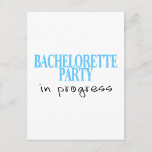 Invitation Carte Postale Bachelorette En Cours (Blu)