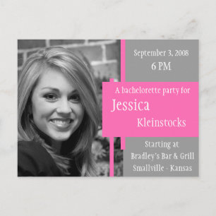 Invitation Carte Postale Bachelorette Personnalisable Version 2 - Photo