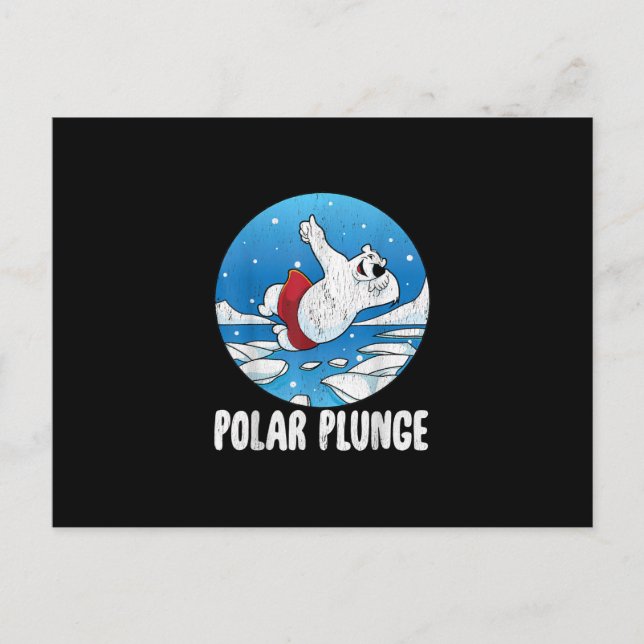 Invitation Carte Postale Bain d'hiver Polar Plunge Ice Jump Polar Ours Bain (Devant)