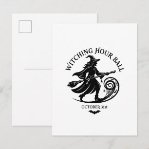 Invitation Carte Postale Bal sorcier de l'heure de la sorcellerie Halloween