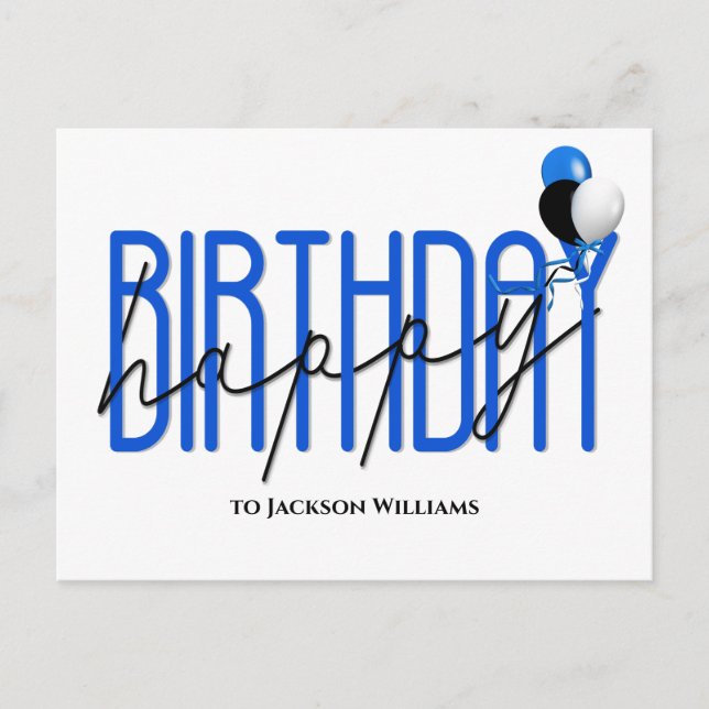 Invitation Carte Postale Ballons d'invitation pour fête d'anniversaire (Devant)