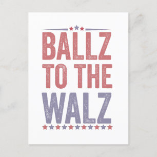 Invitation Carte Postale Ballz aux élections Walz Harris Walz 2024