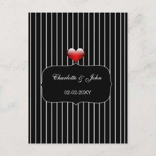 Invitation Carte Postale Bandes noires et blanches Mariage moderne