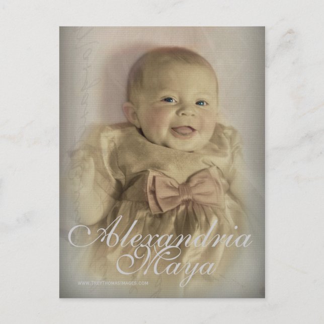 Invitation Carte Postale Baptême faire-part2 (Devant)