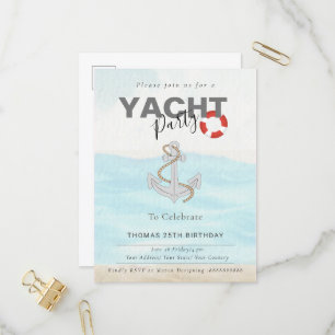 Invitation Carte Postale Bateau bateau bateau bateau croisière fête d'anniv