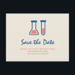 Invitation Carte Postale Beaker & Test Tube Science Thème Enregistrer la da<br><div class="desc">Enregistrez la carte postale de date avec un dessin mignon d'un tube d'essai et d'un bécher. Parfait pour les événements scientifiques.</div>
