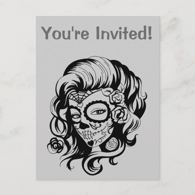 Invitation Carte Postale Beauté de la Fête des Morts (Devant)
