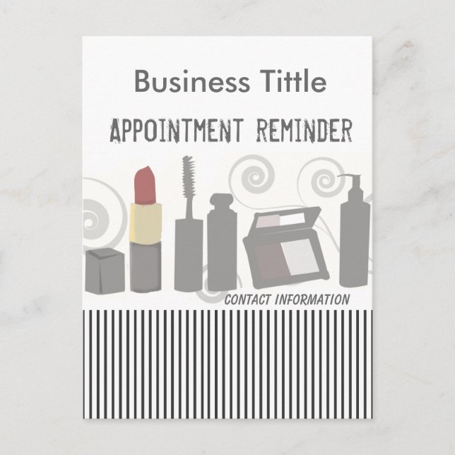 Invitation Carte Postale Beauté mode fête chic Maquillage & Soins du visage (Devant)