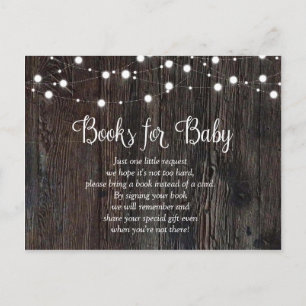 Invitation Carte Postale Bébé brasse des livres de Baby showers rustiques p