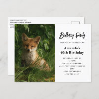 Bébé renard dans une forêt verte Anniversaire