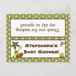 Invitation Carte Postale Bébés épatants de jungle de sac de sucrerie