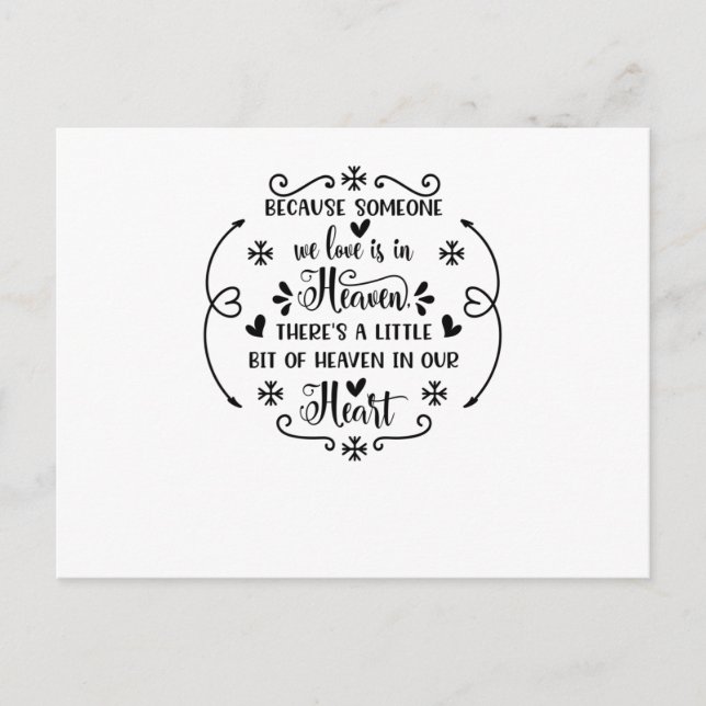 Invitation Carte Postale Because someone we love is in heaven, there's a li (Devant)