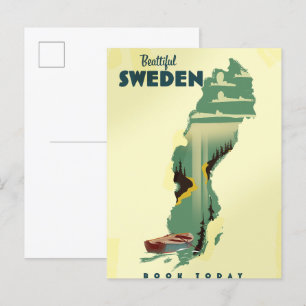 Invitation Carte Postale Belle affiche de voyage suédoise