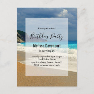 Invitation Carte Postale Belle Mer Turquoise Photo Tropicale Anniversaire
