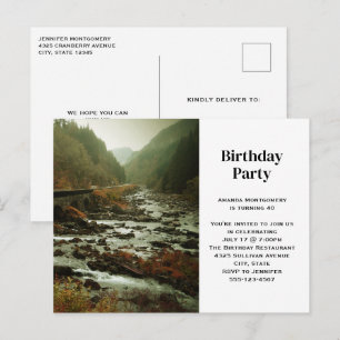 Invitation Carte Postale Belle nature Pittoresque Photo Anniversaire Invita