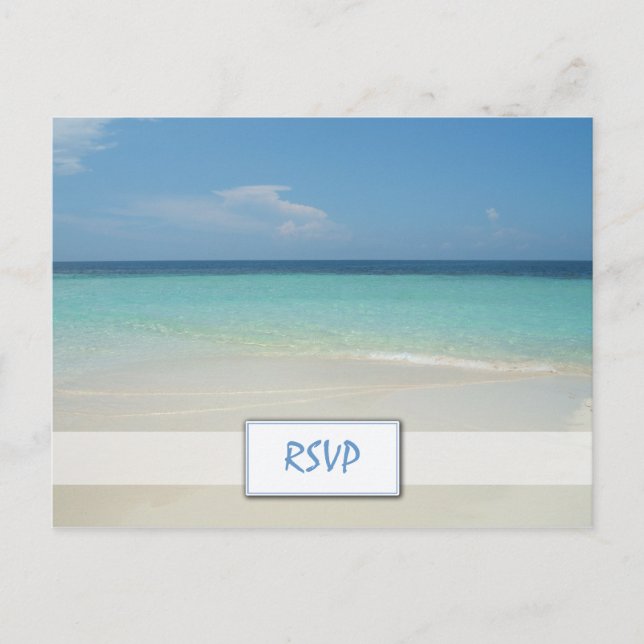 Invitation Carte Postale Belle Plage Tropicale Mariage RSVP (Devant)