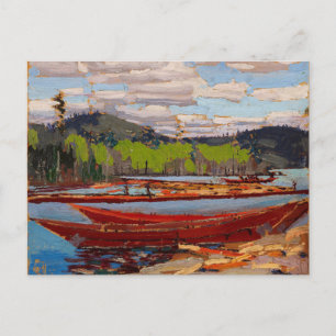 Invitation Carte Postale Belle scène du lac canadien Tom Thomson Bateaux