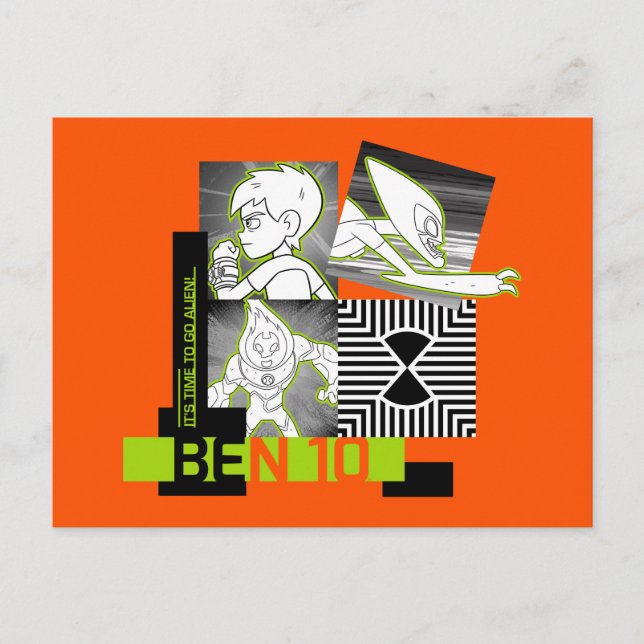 Invitation Carte Postale Ben 10 - Il est temps de devenir Alien (Devant)