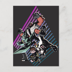 Invitation Carte Postale Ben 10 Retro Alien Group Graphic