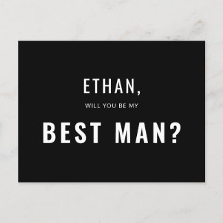 Invitation Carte Postale Best Man Demande Modern Simple
