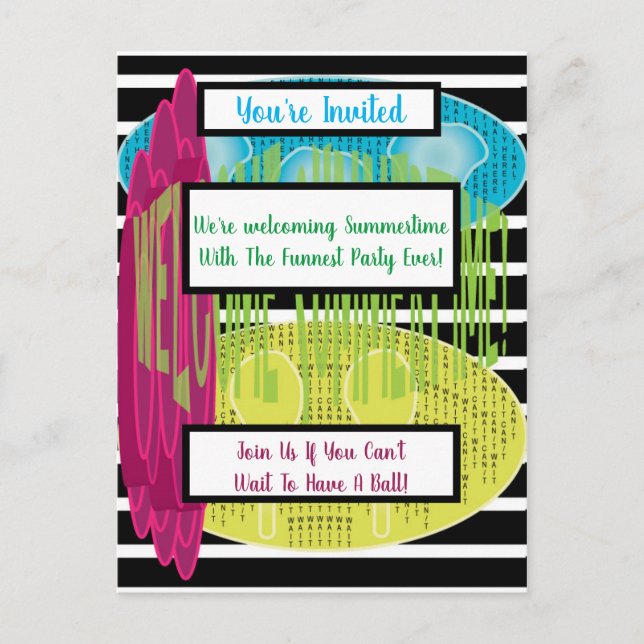 Invitation Carte Postale Bienvenue l'été (Devant)