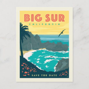 Invitation Carte Postale Big Sur Californie   Save the date