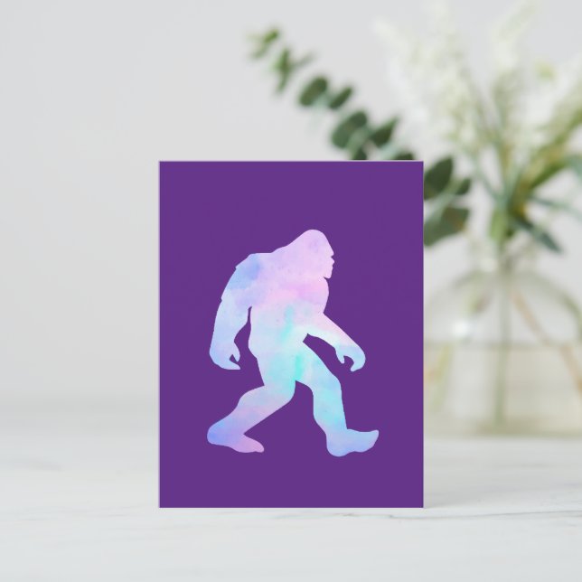 Invitation Carte Postale Bigfoot aquarelle       (Debout devant)