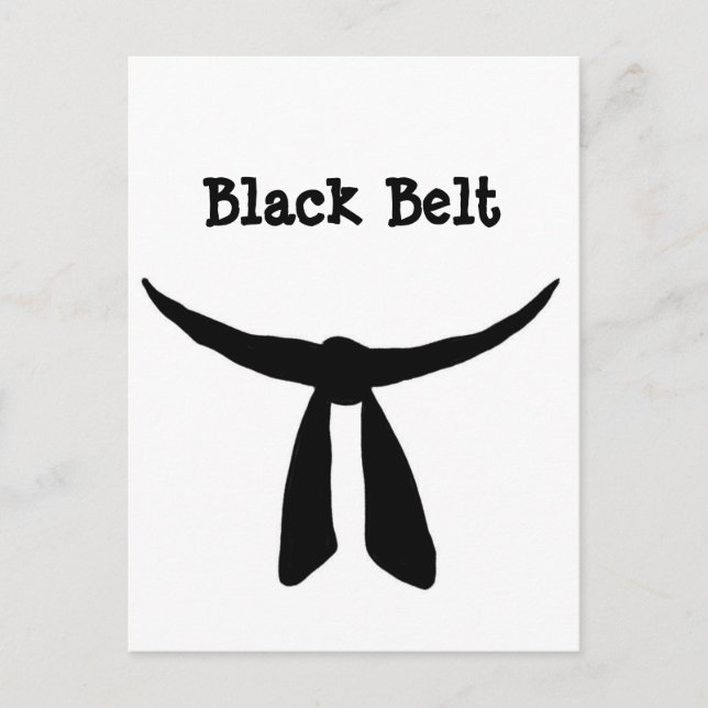 Invitation Carte Postale Black Belt Party (Devant)