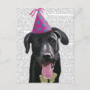 Invitation Carte Postale Black Labrador Avec Casquette de fête