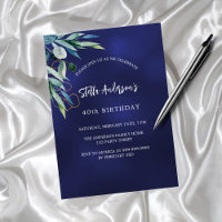 Bleu marine vert élégant anniversaire