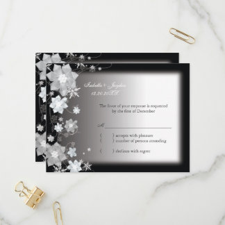 Invitation Carte Postale Bling Bling Décembre Mariage RSVP