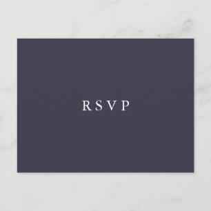 Invitation Carte Postale Blueberry   Mariage floral RSVP REPAS CHOIX