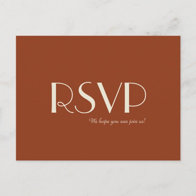 Invitation Carte Postale Boho Deco d'automne | Rust Wedding RSVP (Devant)