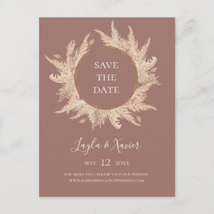Invitation Carte Postale Boho Tropical Botanical   Dusty Rose Enregistrer L