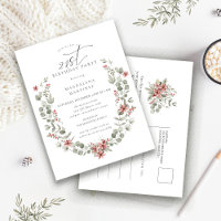 Boho Winter Greenery Red Floral 21e anniversaire