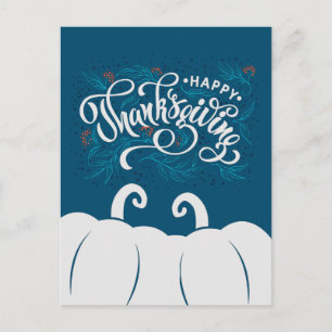 Invitation Carte Postale Bon thanksgiving texte élégant avec Citrouille mig