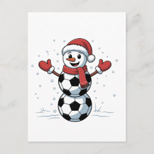 Invitation Carte Postale Bonhomme de neige Football Noël Père Noël Baseball