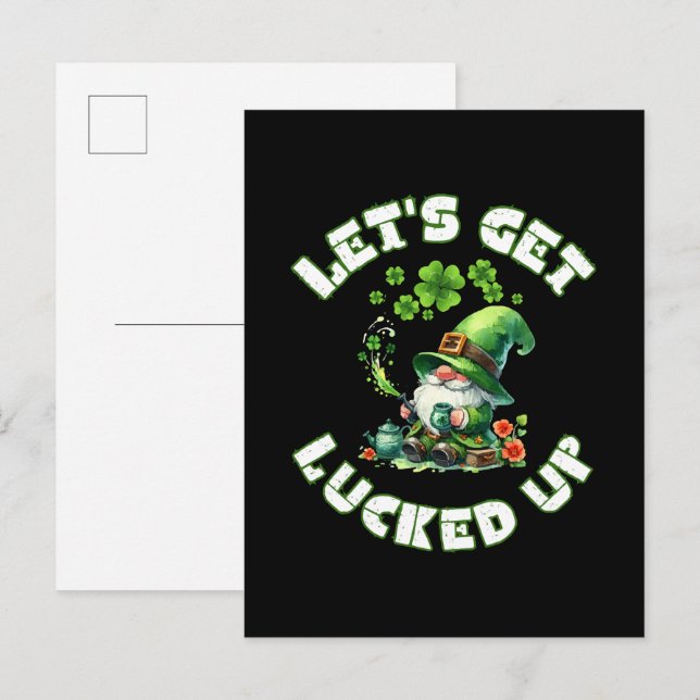 Invitation Carte Postale bonne fête de la saint patrick (Devant / Derrière)
