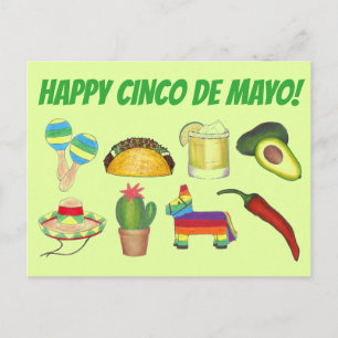 Invitation Carte Postale Bonne fête du Cinco de Mayo Fête mexicaine