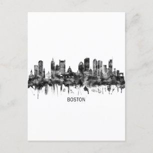 Invitation Carte Postale Boston Massachusetts Skyline